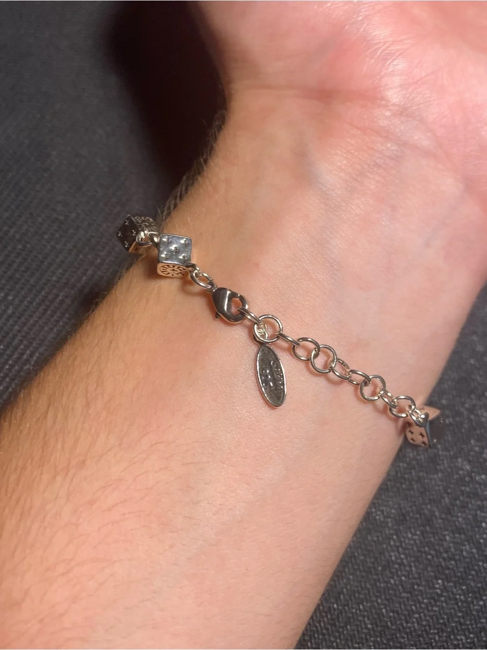 Silver Dice Bracelet